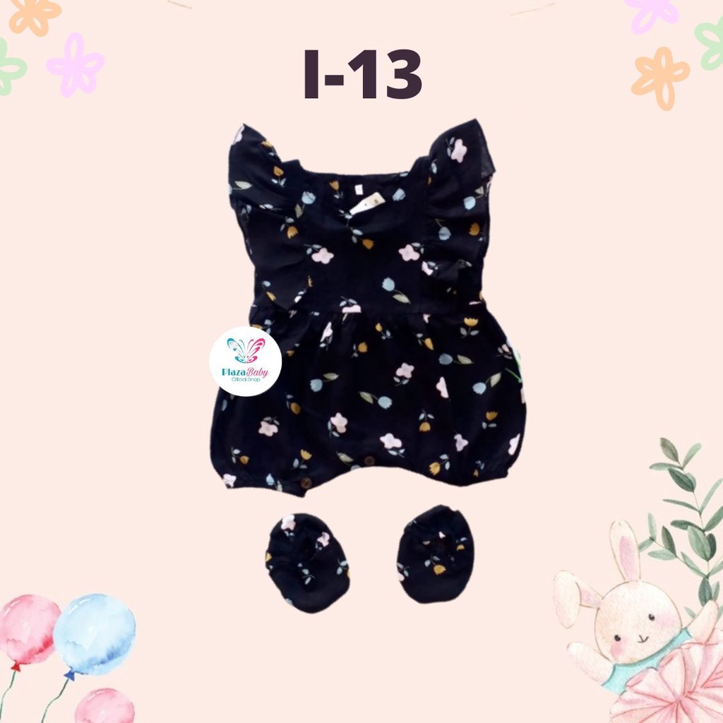 PROMO 7.7 plazababyku  JUMPSUIT ZEELAA setelan anak perempuan jumper bayi motif bunga lucu free sarung kaki PART2 BUBIBEE
