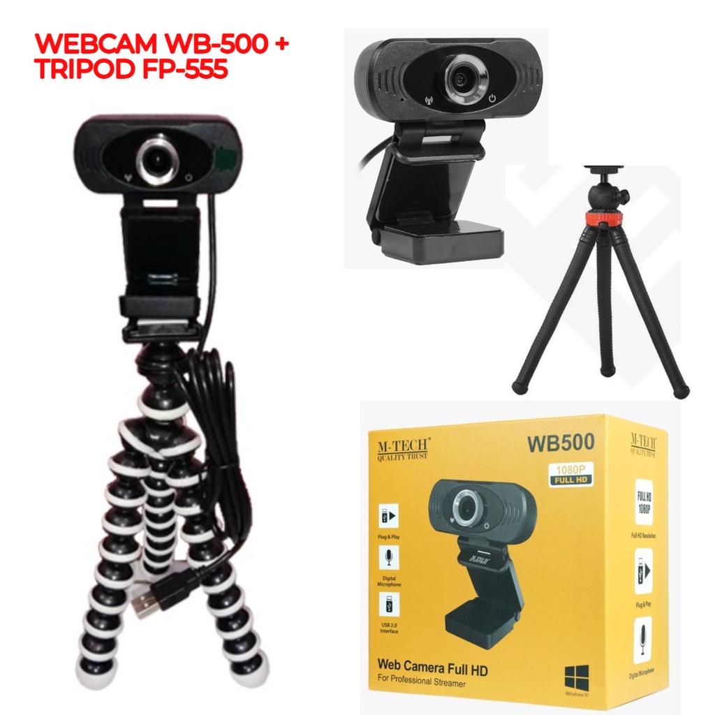 Trend-Webcam M-TECH WB-500 Full HD Resolution 1080P/30fps HD1080p PLUS Tripod