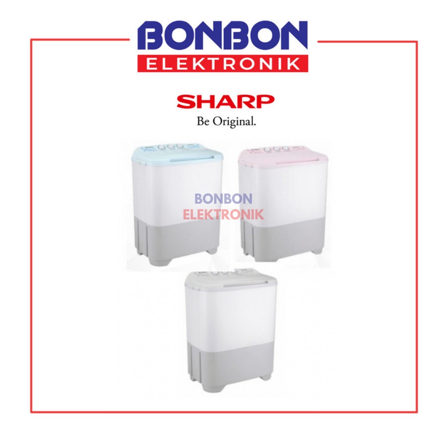 Sharp Mesin Cuci 2 Tabung 8KG ES-T90MW-BK / EST 90MW BK / EST 90MWBK