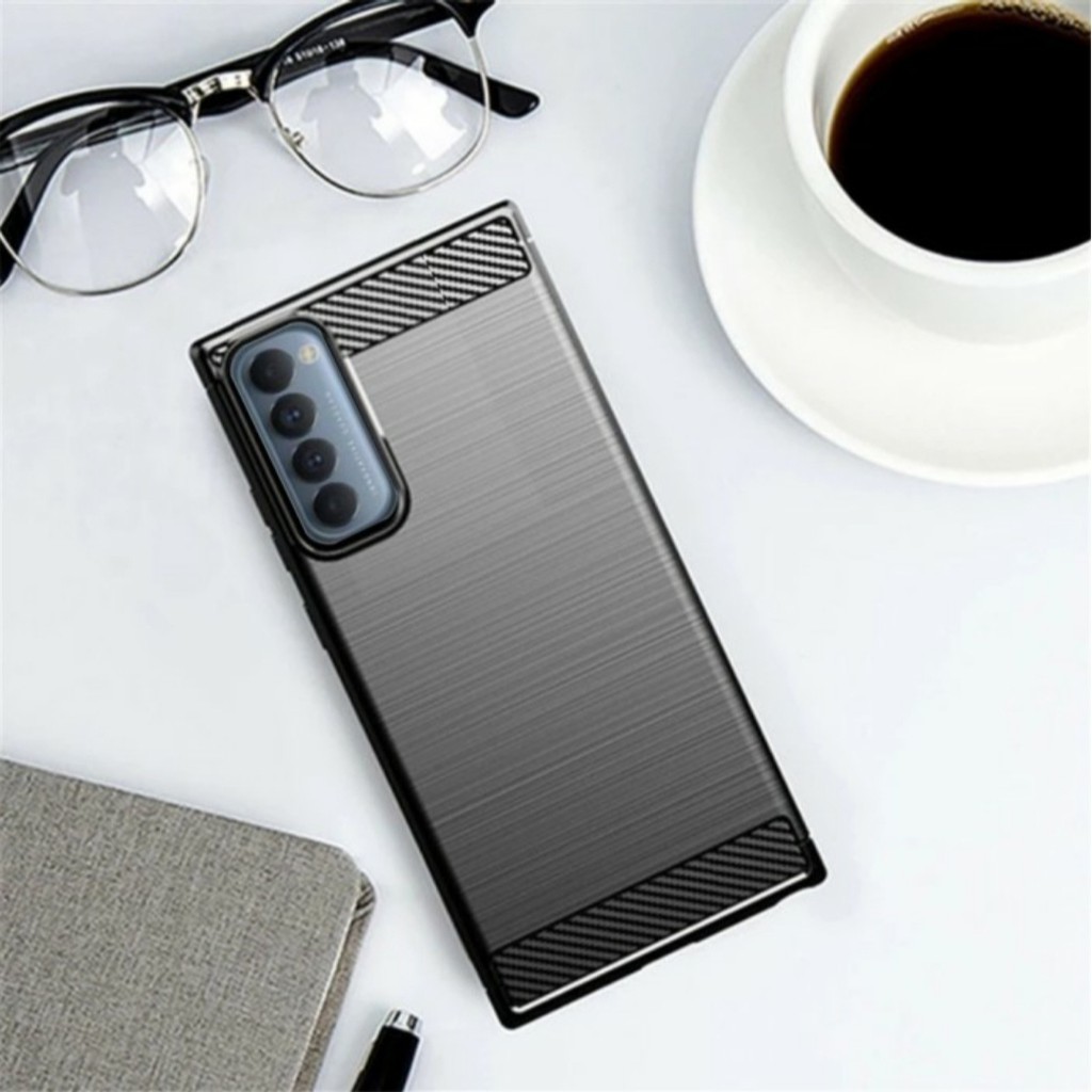 Silicone Carbon Fiber OPPO RENO 4 PRO RENO 4 case cover casing