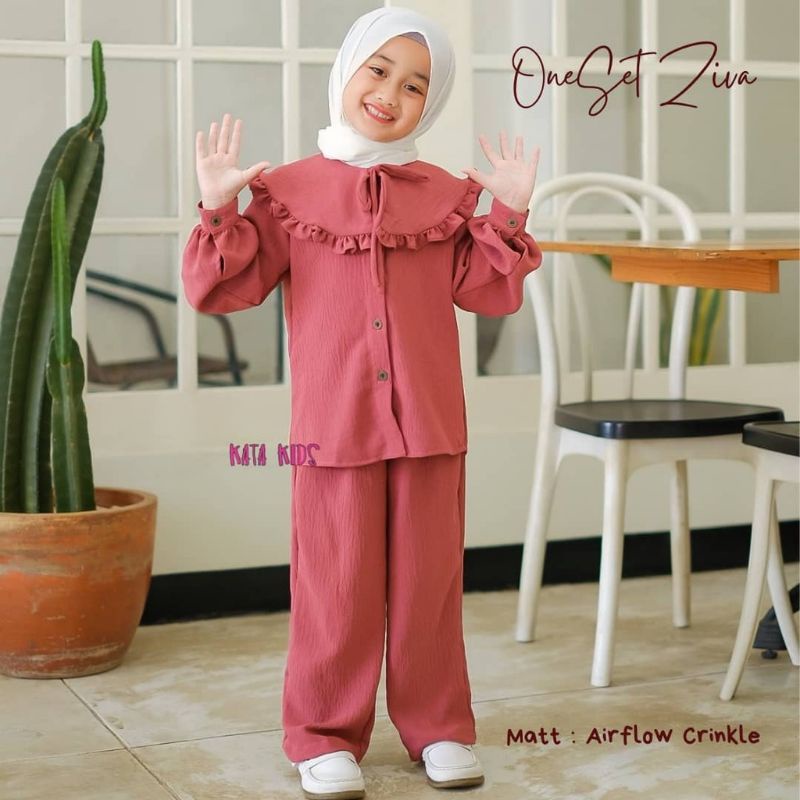 dewipurwatid setelan anak perempuan TANGGUNG ZIVA SET 6-12 tahun/busana muslim anak perempuan/setela