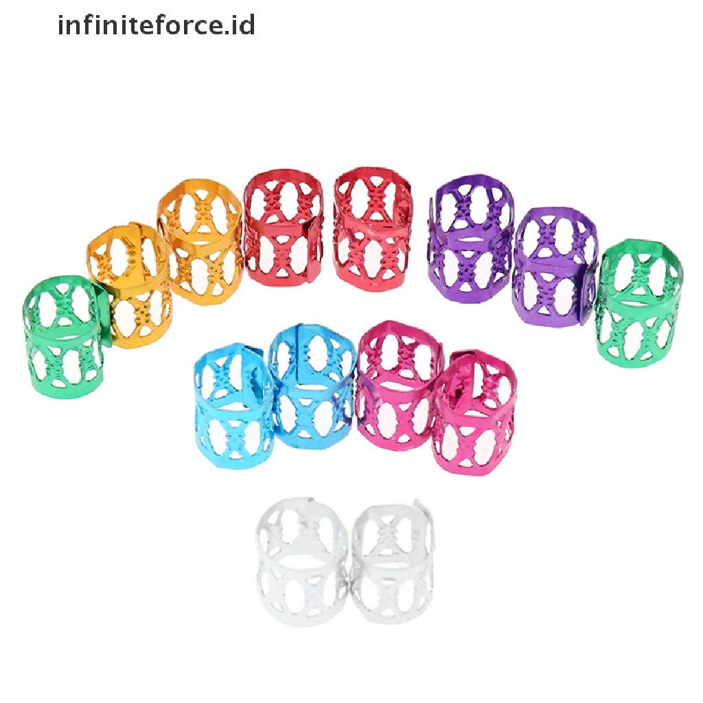 (Infiniteforce.Id) 100pcs / Set Cincin Cuffs Untuk Rambut Gimbal