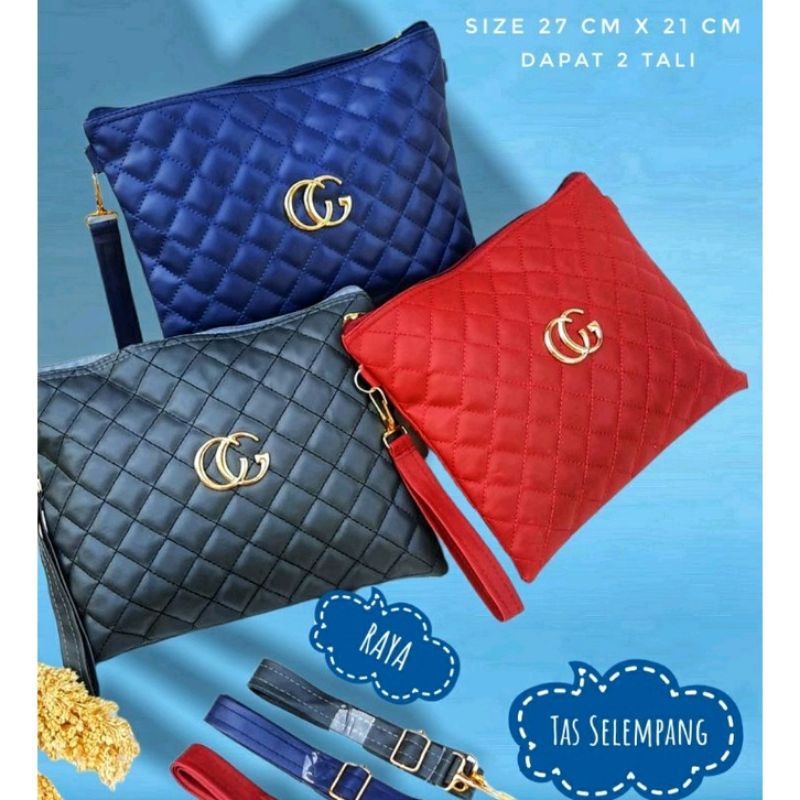 RAYA CLUTCH BAG DAPAT TALI PENDEK &amp; PANJANG