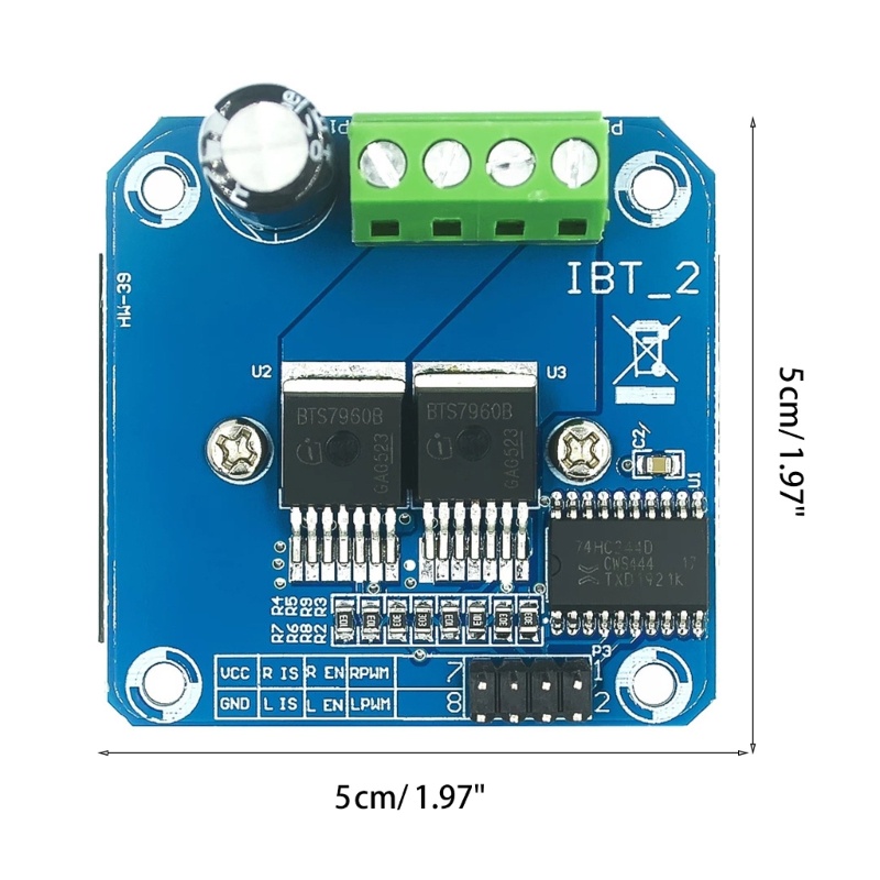 Btsg BTS7960 43A Modul Driver PowerMotor Tinggi Untuk Batas Arus Untuk Perlindungan 5V Isolat Dengan MCU Con Pembatas Arus