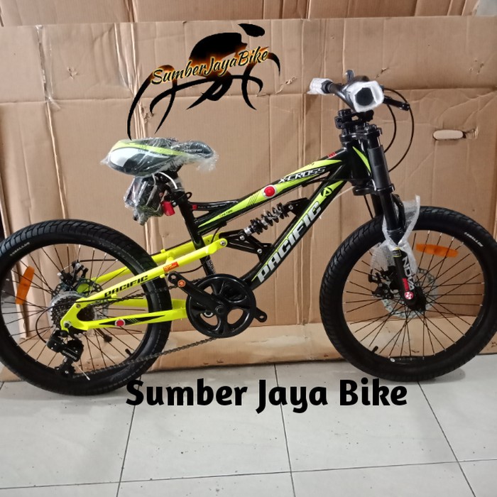 Sepeda MTB / Gunung 20 inch Pacific Double Suspensi Doubel Cakram