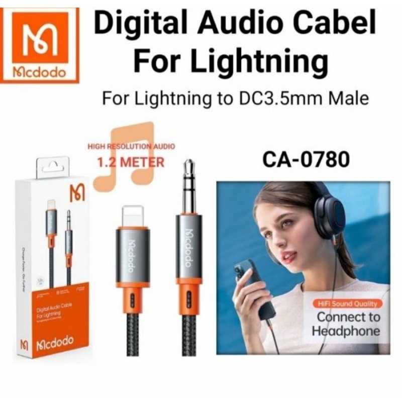 Jack Audio Iphone Kabel Audio Iphone To Aux 3.5mm Kabel Audio MCDODO Digital Audio Cable Lightning