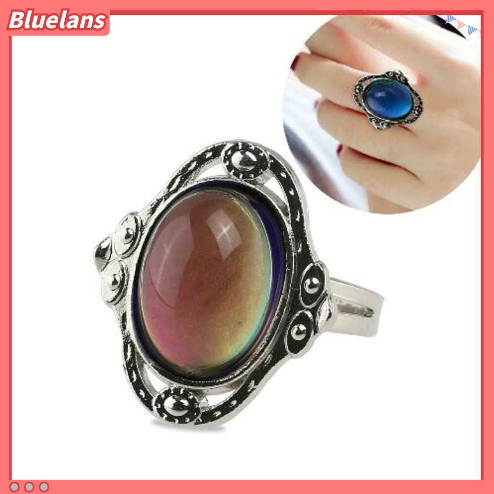 Bluelans Vintage Unisex Mood Changing Color Ring Adjustable Temperature Control Band