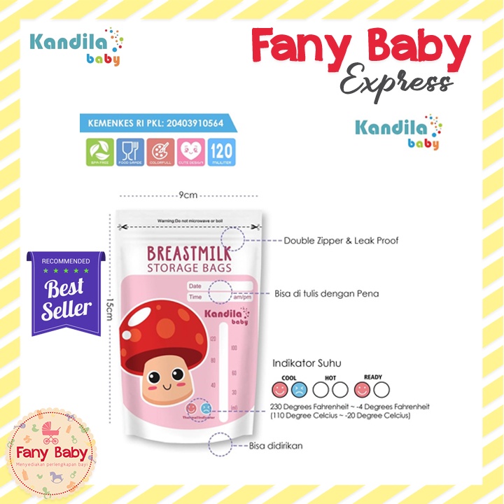 KANDILA BREAST MILK STORAGE BAG 120 ML (FRUIT &amp; VEGETABLE) / KDL005-2