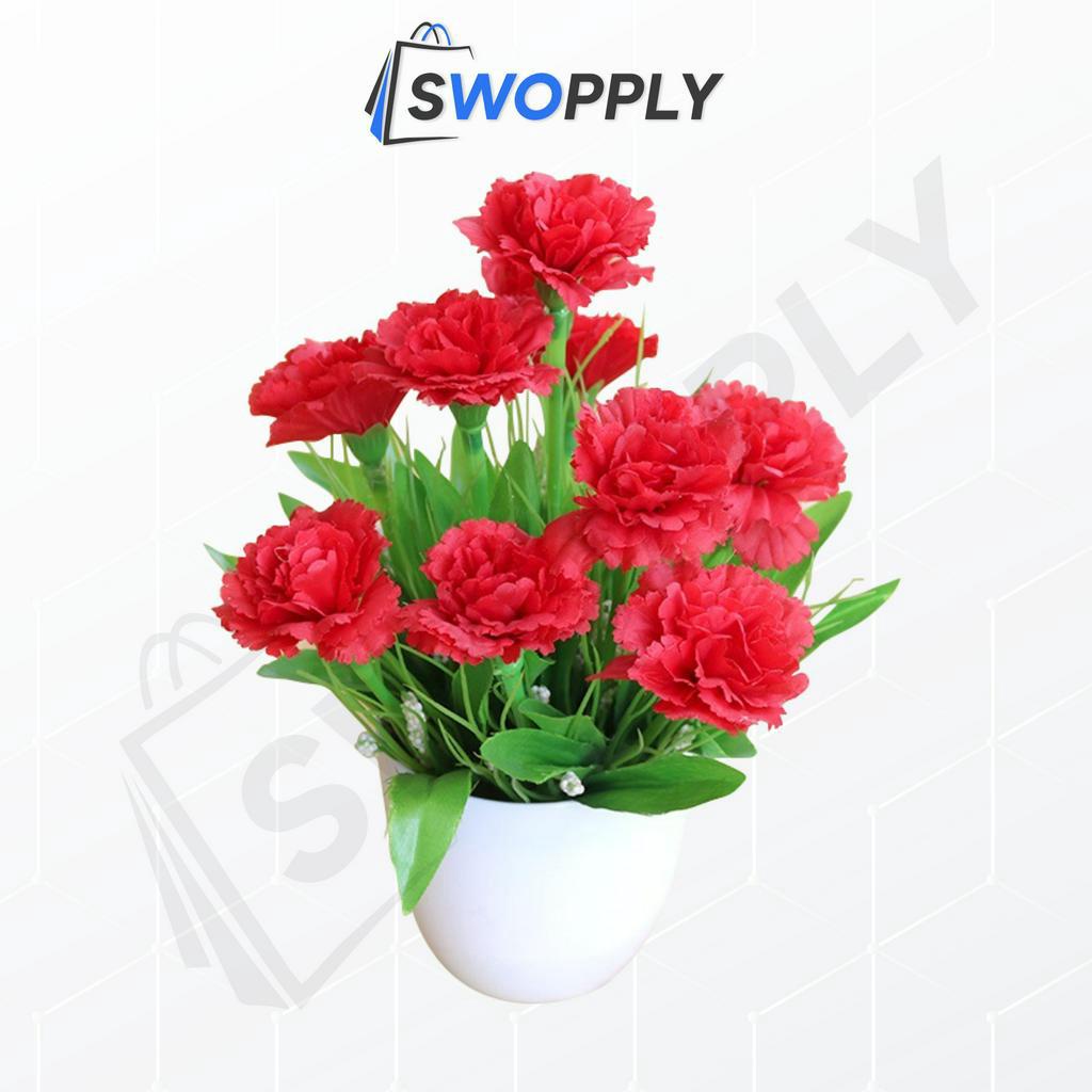 Swopply PT19 Pot Tanaman Hias Bunga Hias Plastik Ornamen Pot Bongsai Artificial Flower Decoration