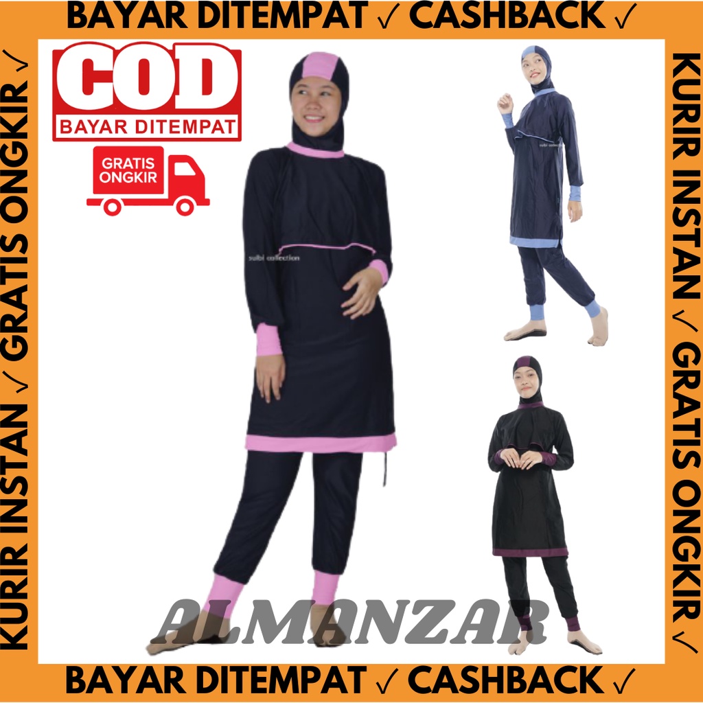 Sulbi MUMTAAZ Original Baju Renang Swimwear syari Wanita Hijab Muslim Muslimah Dewasa Jumbo Big Size Baju Renang Perempuan dewasa JUMBO Sulbi