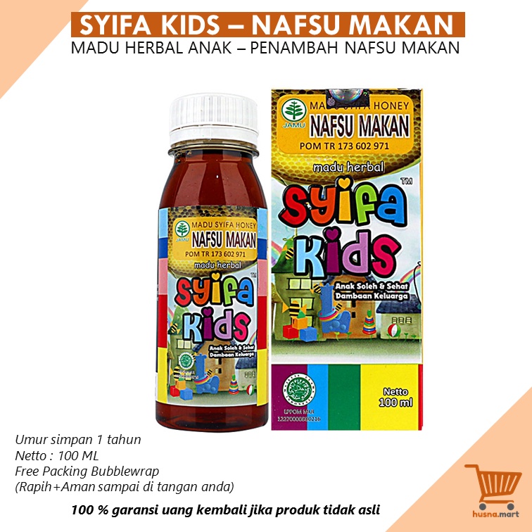 Madu Anak Syifa Kids Penambah Nafsu Makan Original SyifaKids Herbal Kemasan Botol 100ml