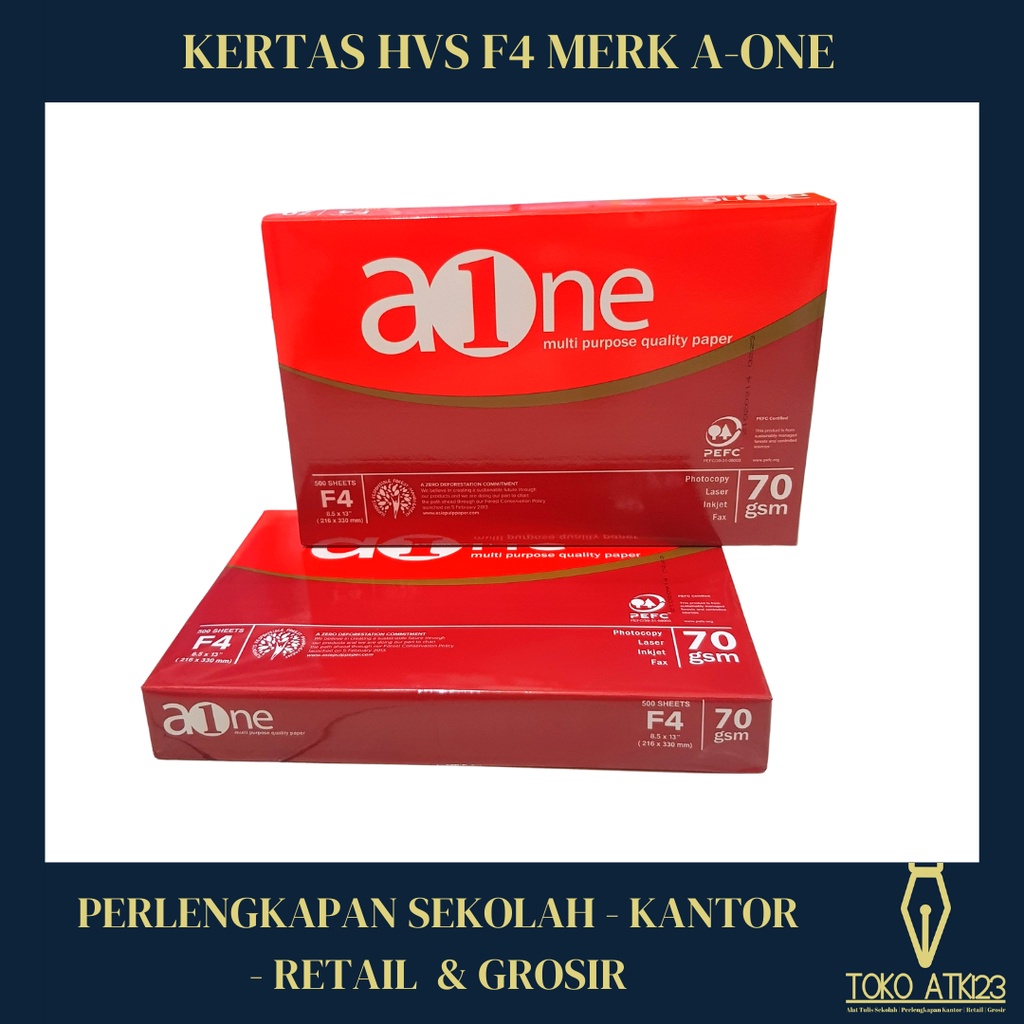 Kertas HVS F4 70 gram Merk AOne / A1 / A-One