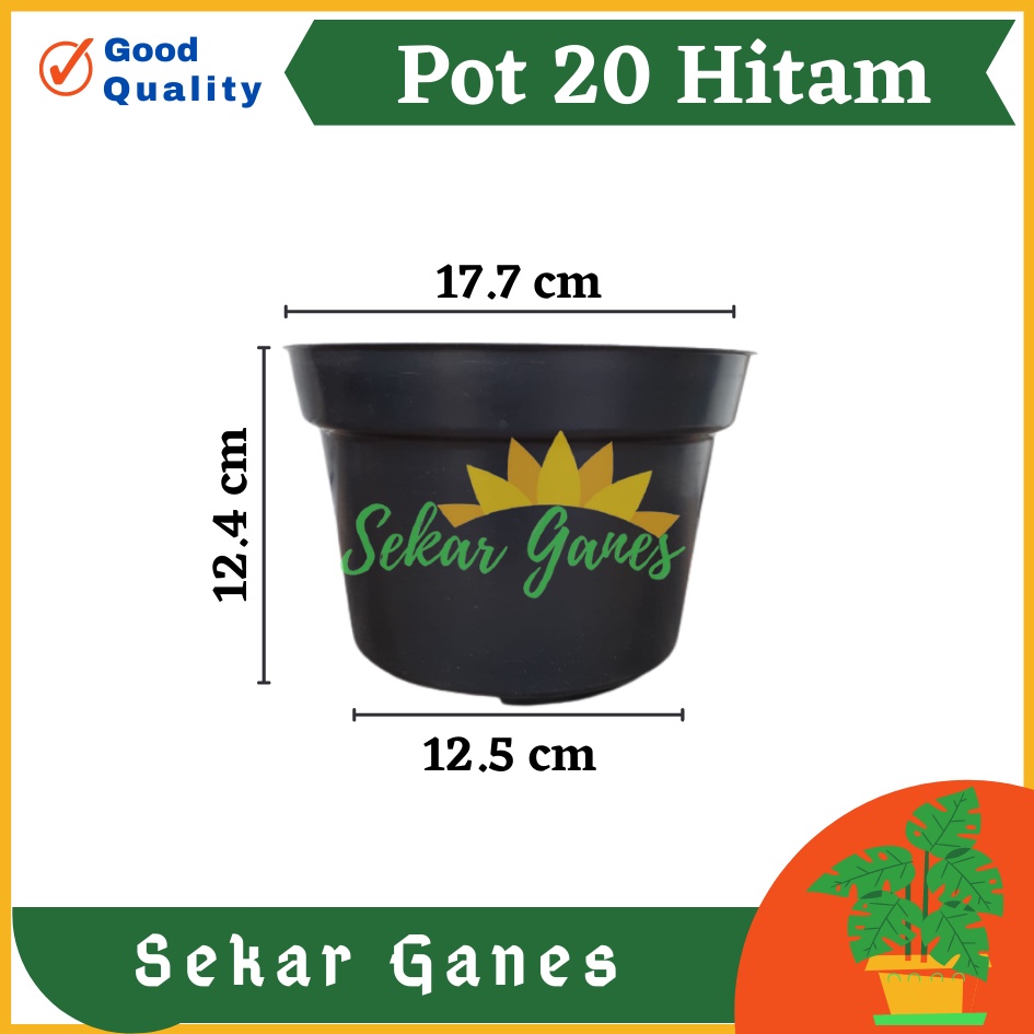 Pot Bunga Hitam 20 TERMURAH Pot Tanaman 20 Hitam MURAH Grosir Pot Bunga Tebal