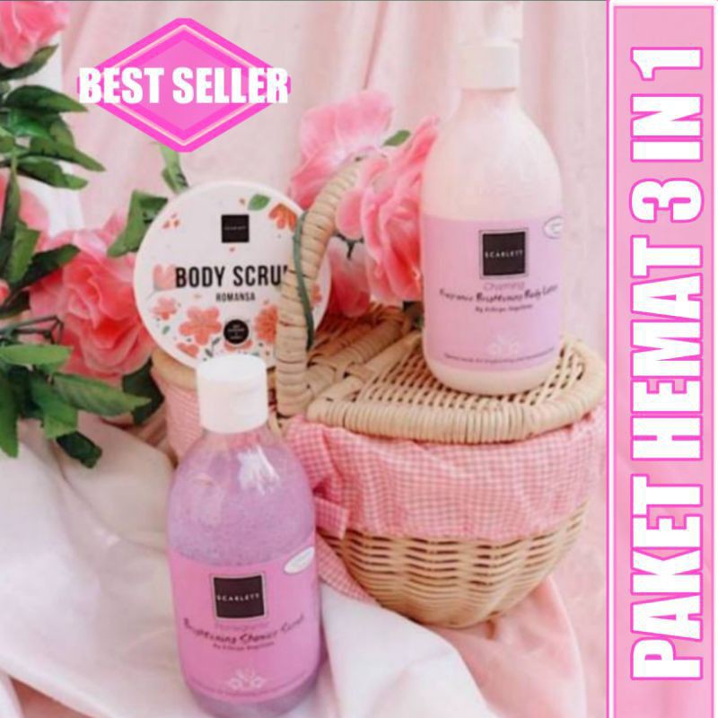 PEMUTIH BADAN Original Scarlett Best Triple Combo - Paket Combo Scarlet Whitening isi 3/ Bodycare