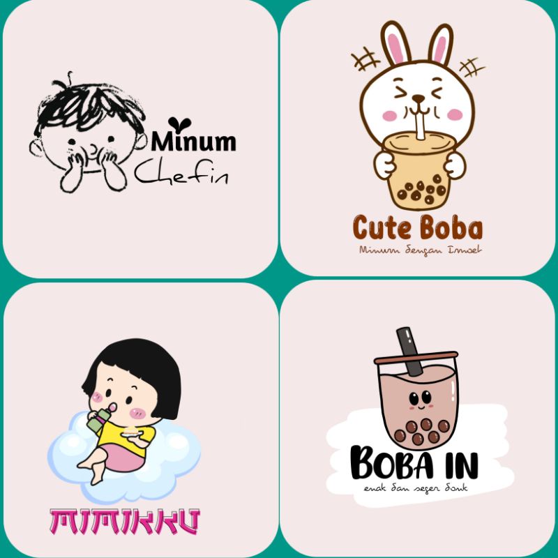 

Jasa Desain Logo Kamu tema minuman/boba/thai tea/ bubble tea