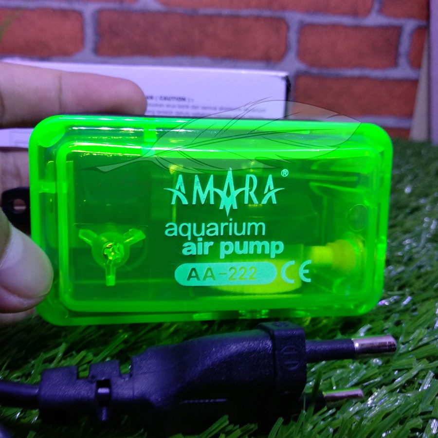 Aerator Aquarium 1 Lubang Amara AA 222 Pompa Udara Gelembung Aquarium Oksigen Hidroponik Airator Pump Aksesoris Ikan Murah