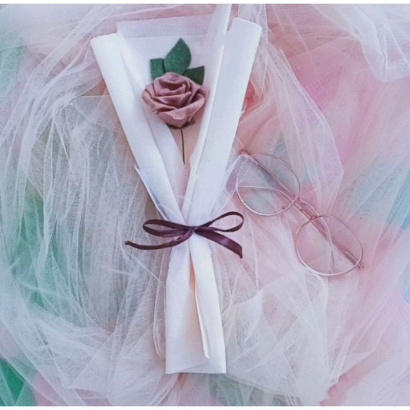 buket bunga mawar asli flanel hadiah wisuda murah warna coklat