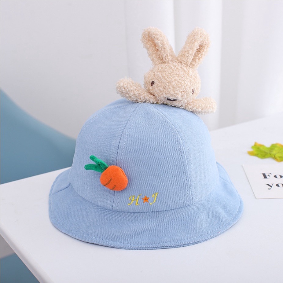 Topi bundar anak import motif boneka kelinci