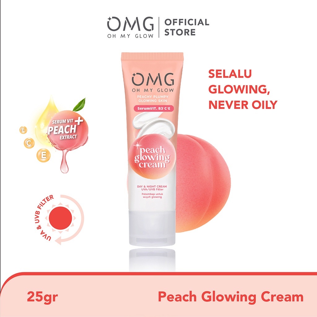 BPOM OMG Oh My Glow Peach Glowing Cream 25 g &amp; 7,5 g