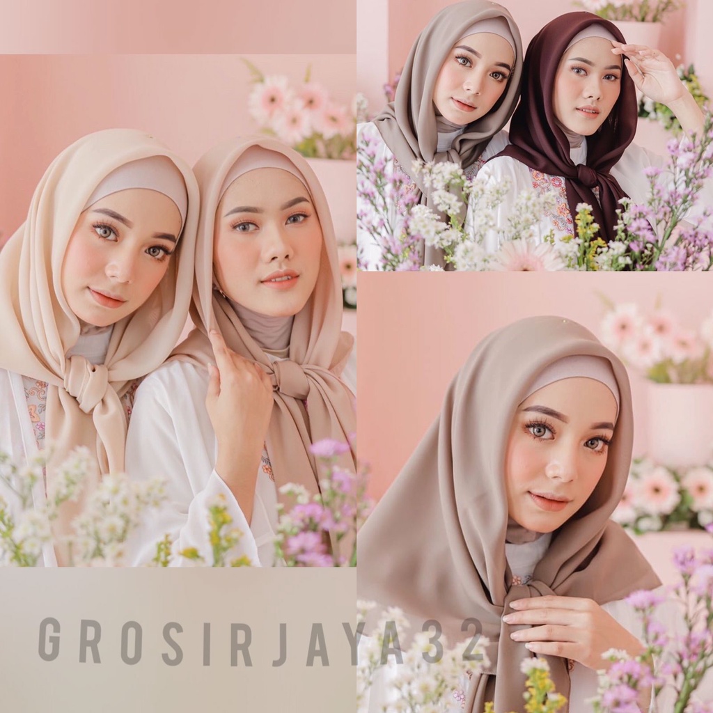 (GROSIRJAYA32) Hijab Bella Square Polycotton | jilbab segiempat | daily bella square 115x115