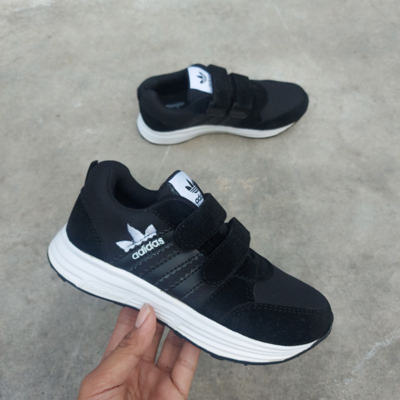 SEPATU SEKOLAH ANAK GRADE ORIGINAL ADIDAS TUBULAR VELCRO HITAM