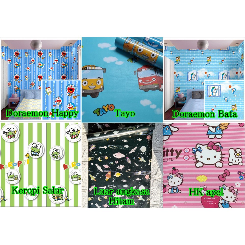  Wallpaper  dinding  Kamar Tidur Wallsticker motif doraemon  