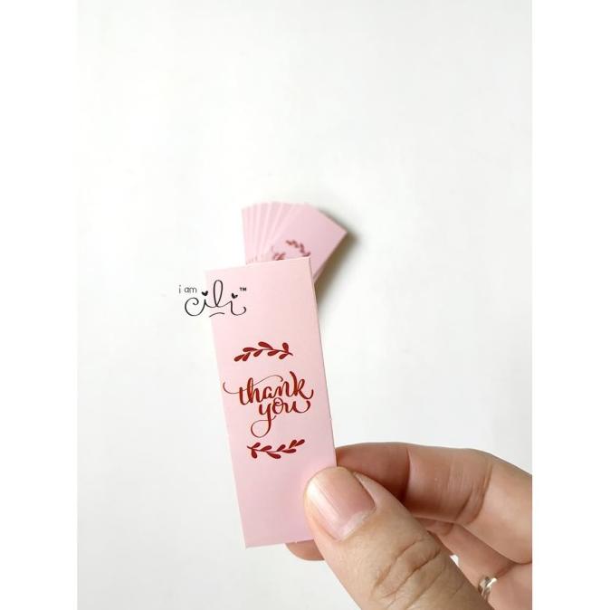 

(SN21)Stiker thankyou pink 7x2.5 cm untuk seal box paperbag
