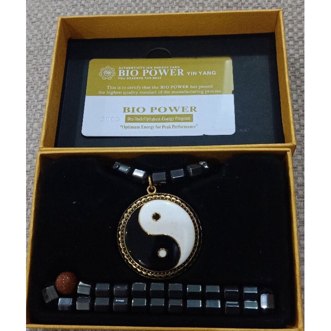 kalung dan gelang bio power black jade