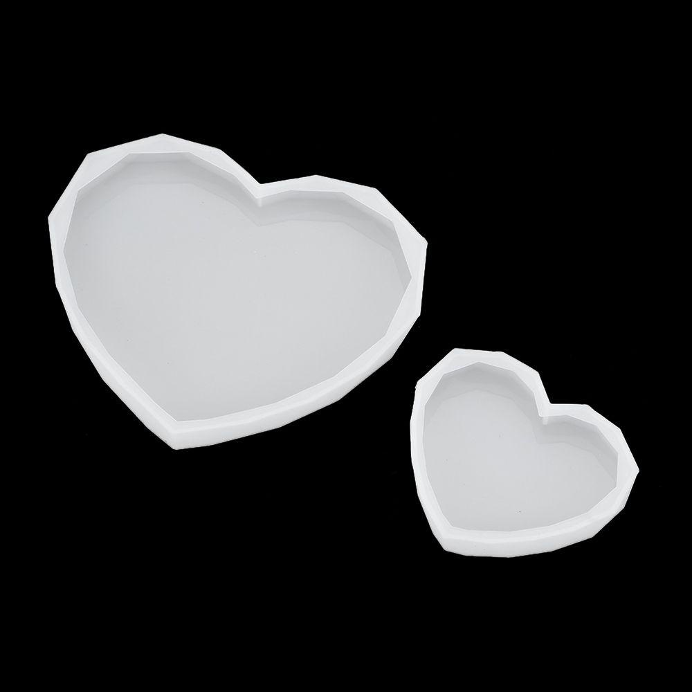 Solighter Tray Cetakan Silikon Love Heart Resin DIY Art Coaster Silicone Mould