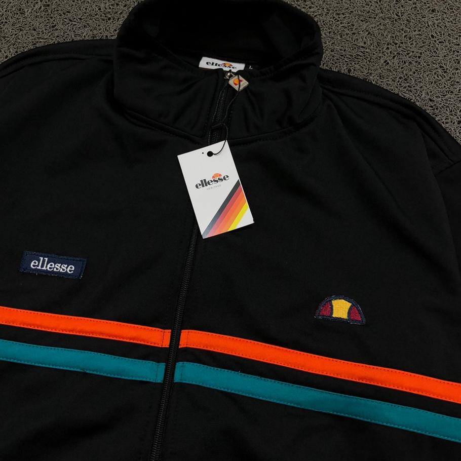 ♦ JAKET TRACKTOP ELLESSE REMINI BLACK PREMIUM AUTHENTIC - Ready Stock