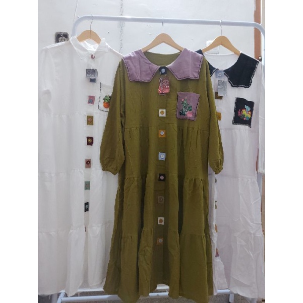 midi dress lady crush/midi crinkel serat kayu/midi dress crinkel zara/midi dres kekinian