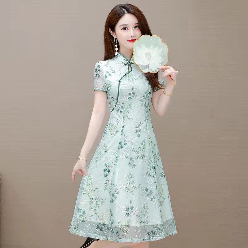 cheongsam modified dress summer dress 2022 women's new slim and elegant temperame