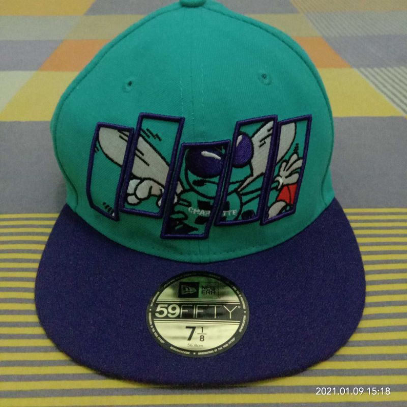 TOPI NEW ERA SNAPBACK 59 FIFTY NBA CLASSIC SERIES "CHARLOTTE HORNET" SECOND ORIGINAL