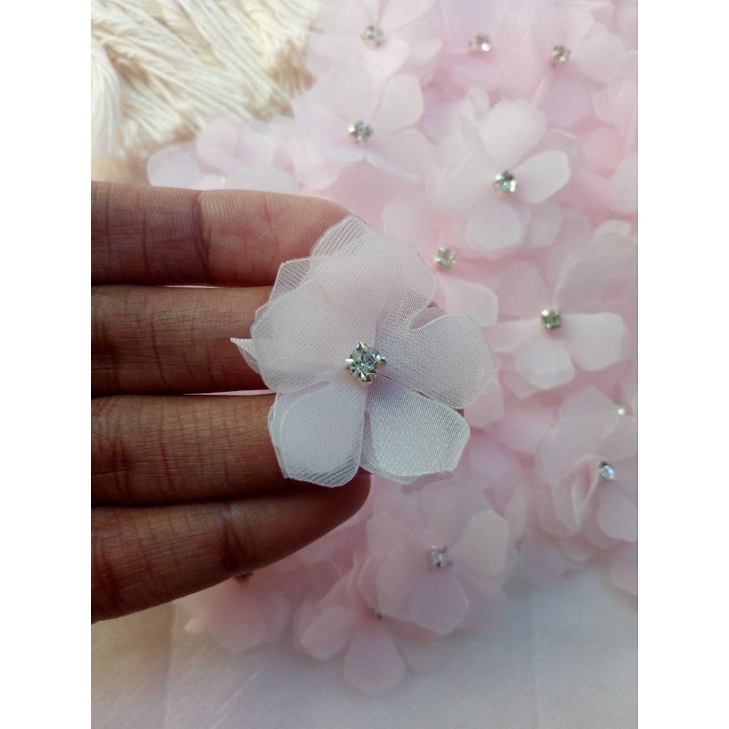 Bunga Alamanda 4cm/1MT.4K/kebaya/gaun pengantin/payet/craft/bunga 3d/organza