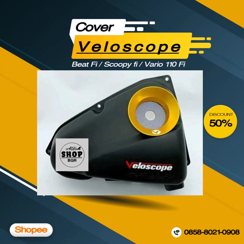 Veloscope Tutup Cover Filter Beat Fi/Scoopy fi/Vario 110 Fi Oxygen Flow Booster Produk Original