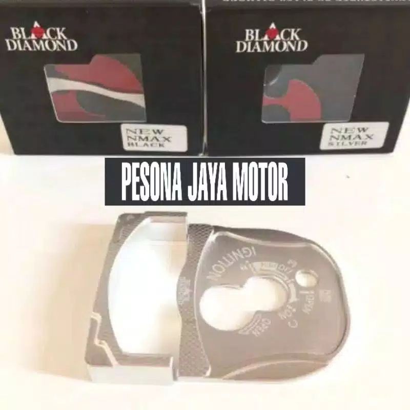 Cover Kunci kontak/Tutup Kunci Nmax New 2020 -2021 Merk Black Diamond Original-Silver