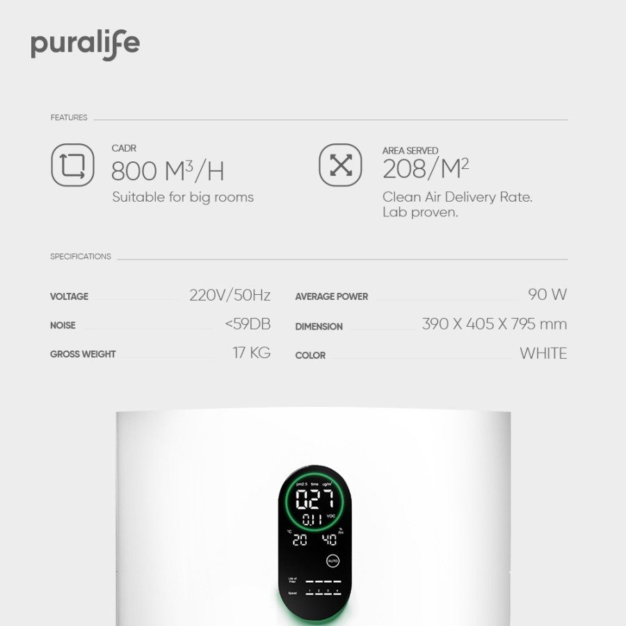 Puralife Pure 200 Air Purifier HEPA13 Puralife Pure200