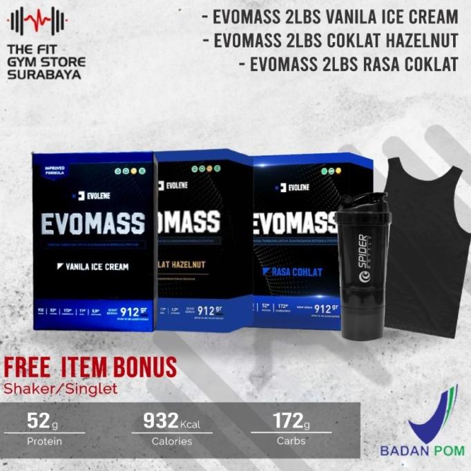 EVOLENE Evomass Gainer 10 Lbs 4500 Gram Weight Gainer HALAL BPOM