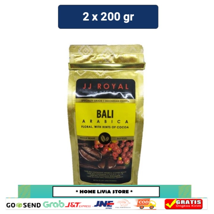 

JJ Royal Coffee Bali Kintamani Arabica Beans Bag 200gr x2