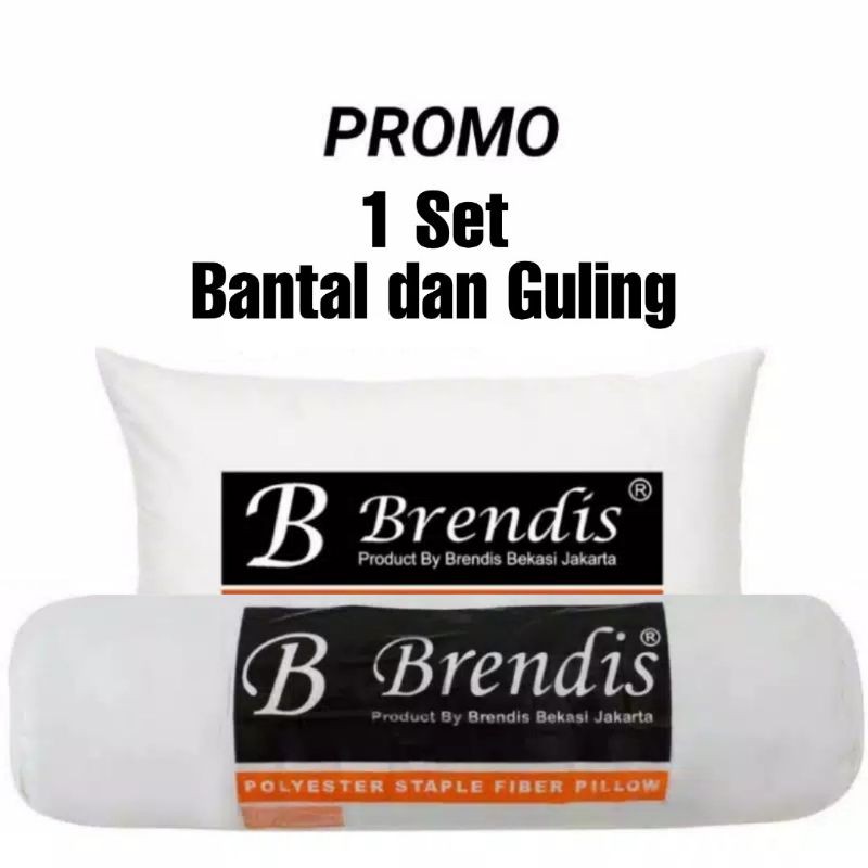 Bantal Dan Guling 1 Set Merk Brendis 100 % Silikon Empuk Murah Tebal Mewah Besar