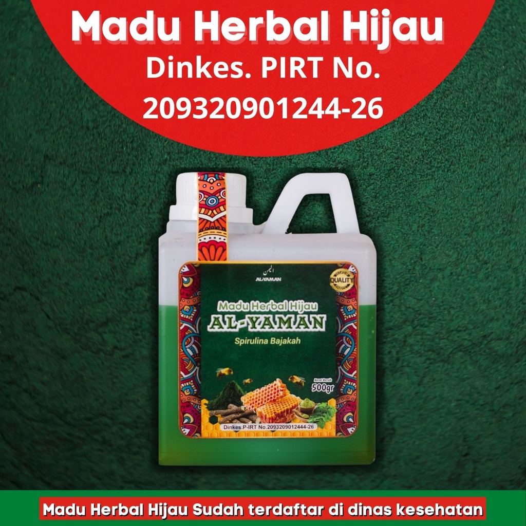 Al - Yaman Madu Herbal Hijau Sprirulina Bajakah  ahlinya Lambung 500gram