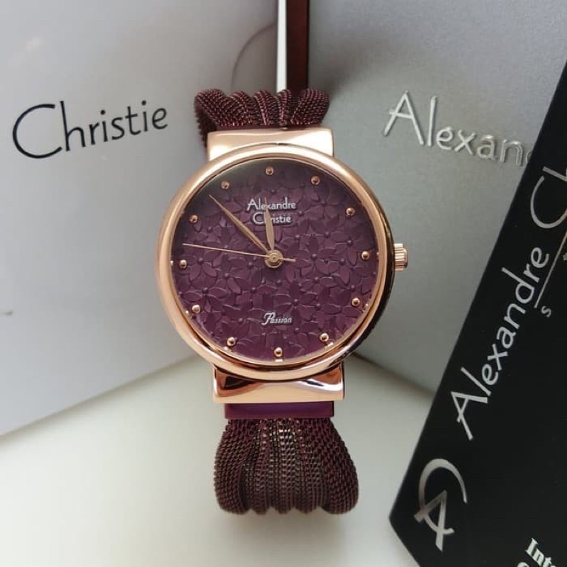 JAM TANGAN WANITA ALEXANDRE CHRISTIE AC 2779 / AC2779 ROSEGOLD PURPLE ORIGINAL