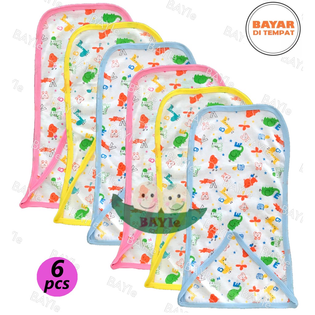 BAYIe - 6 PCS Popok Bayi Kain Tali motif TABUR Bahan 100% Katun Adem