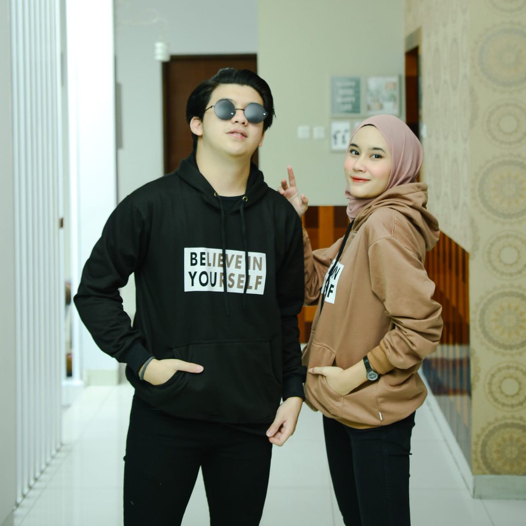 Believe in Your Self/ hoodie wanita tebal