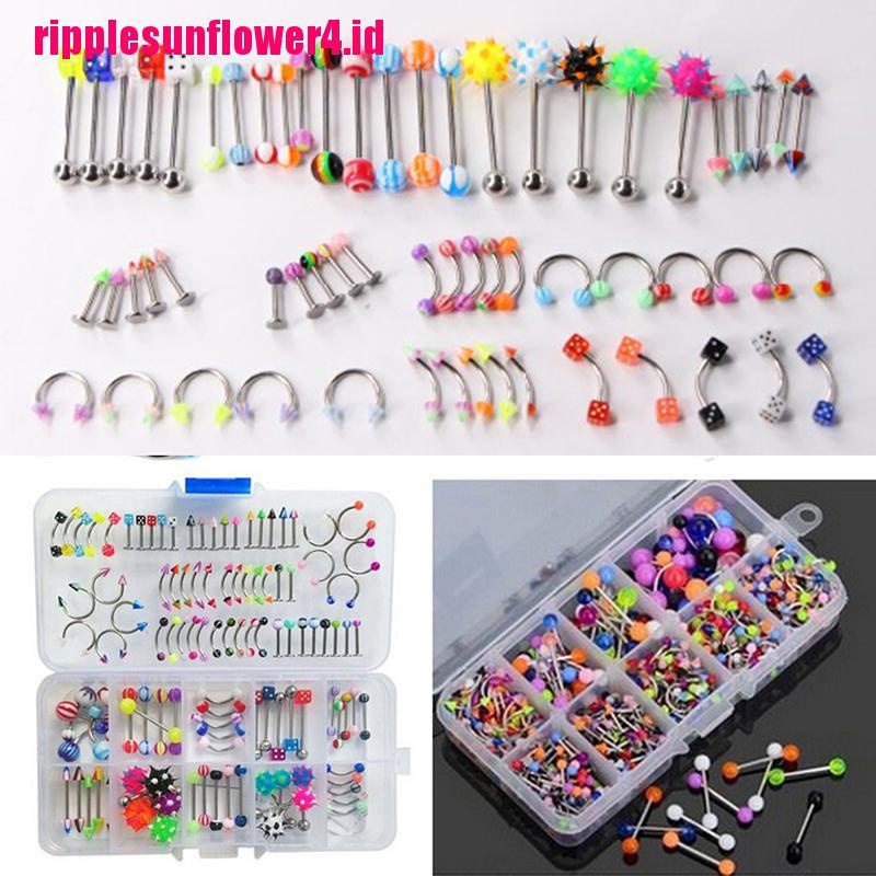 60pcs Anting Tindik Lidah / Bibir / Tubuh Bentuk Barbel