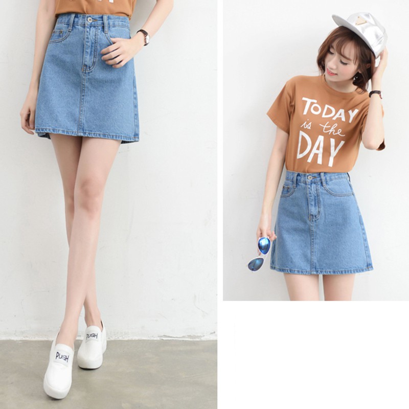  Rok  Wanita Versi Korea Bahan Denim  untuk  Wanita Shopee 