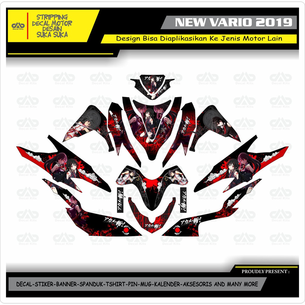 Sticker Decal New Vario 2019 Full Body ANIME AKAME