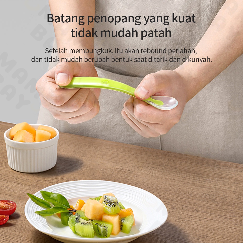 OKEYI Sendok bayi lembut silikon alat makan bayi BPA free