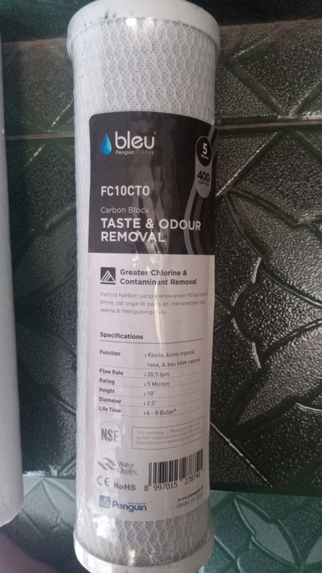 5 Mikron Cartridge Filter Air / Sediment / Spun / Water Filter 10 - Penguin