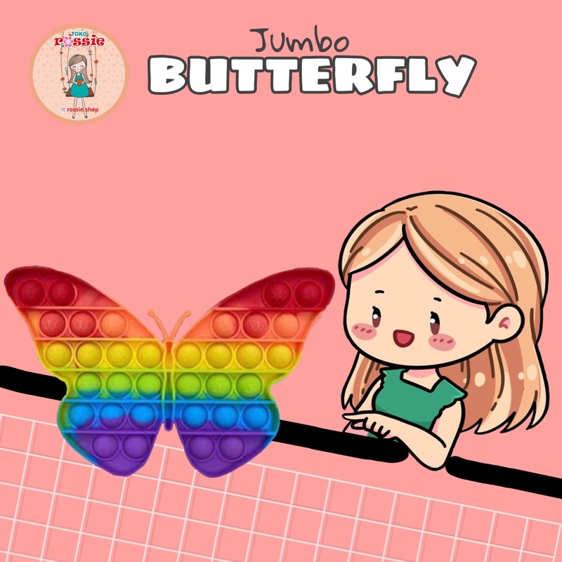 READY!READY! Fidget Pop It Rainbow Lengkap Murah/Mainan Sensorik Pereda Stres/Pop It Viral-Butterfly